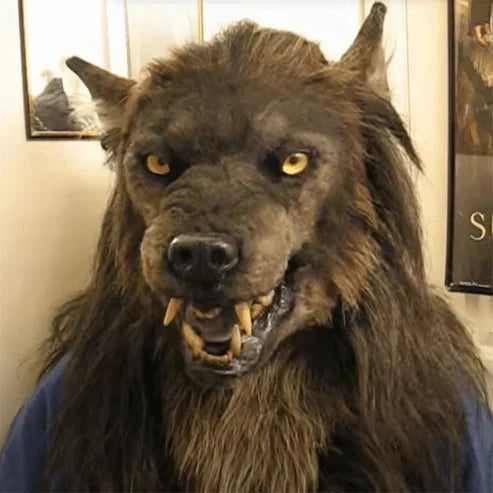 Varulvemaske i silikone og kunstpels til halloweenkostume – billede 3