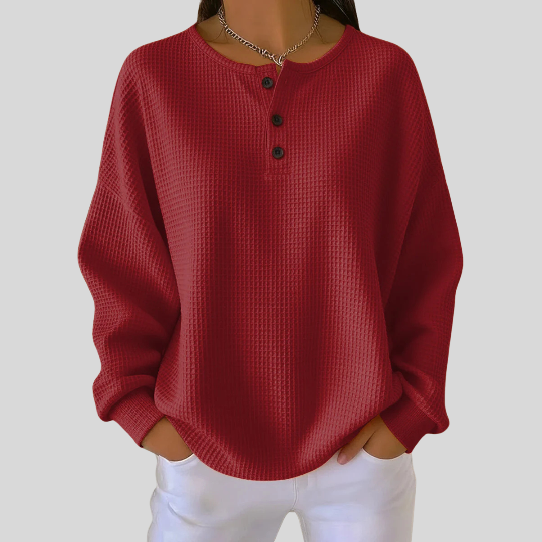 Sweatshirt til damer i dobbeltlags vaffelstof – billede 3