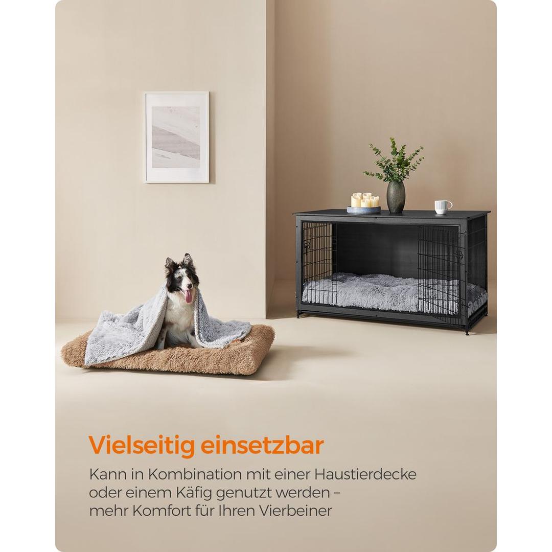 Hundepude 10 cm tyk – plys med skridsikker bund – 80, 95, 110 eller 122 cm – vaskbar